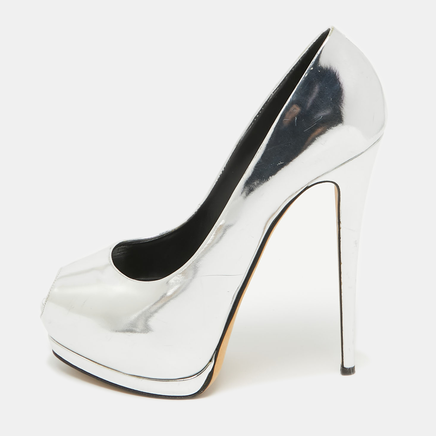 Giuseppe Zanotti Silver Leather Sharon Platform Pumps Size 40, Pumps - Luxury Closet catalog
