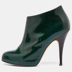 Giuseppe Zanotti Dark Green Patent Leather Ankle Booties Size 38.5, Boots - Luxury Closet catalog