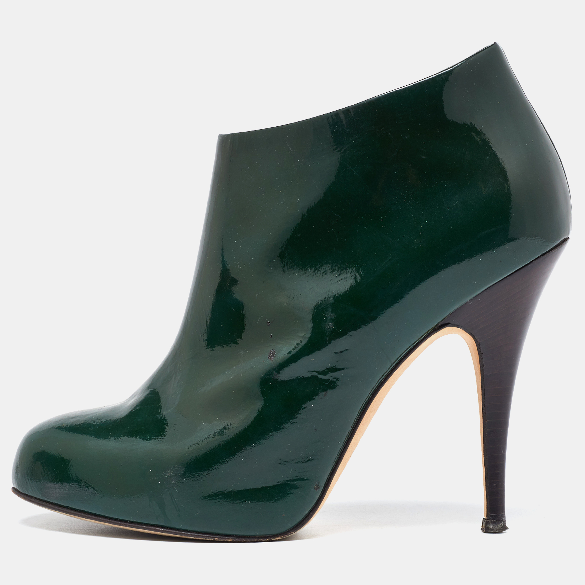 Giuseppe Zanotti Dark Green Patent Leather Ankle Booties Size 38.5, Boots - Luxury Closet catalog