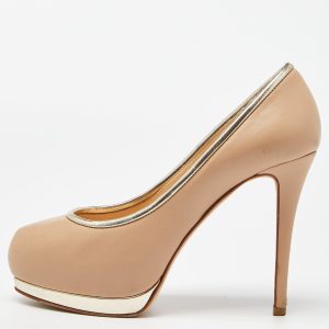Giuseppe Zanotti Beige Leather Platform Round Toe Pumps Size 36, Pumps - Luxury Closet catalog