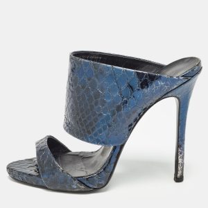 Giuseppe Zanotti Metallic Blue Python Embossed Leather Andrea Sandals Size 36, Sandals - Luxury Closet catalog