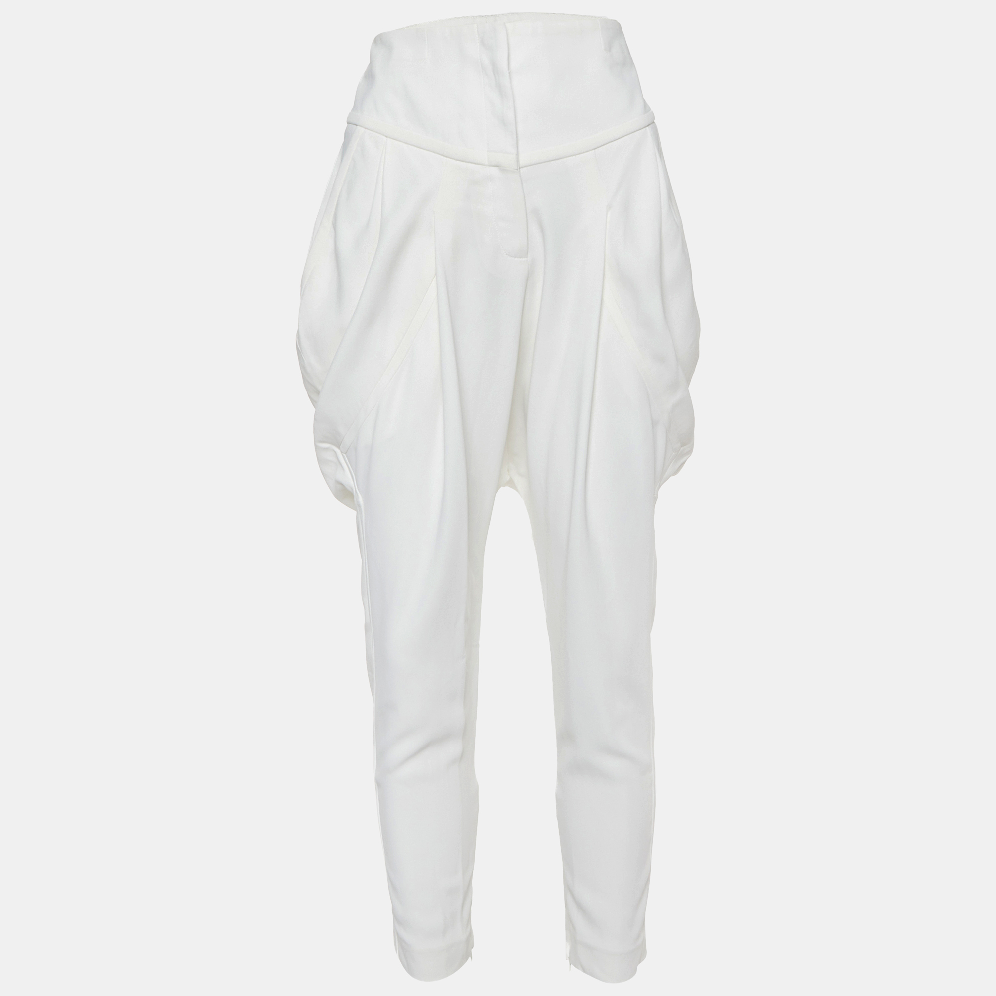 Givenchy Off-White Crepe High Waist Tapered Leg Pants M, Clothing - Luxury Closet catalog