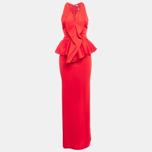 Givenchy Red Stretch Knit Peplum Style Gown S, Dresses - Luxury Closet catalog