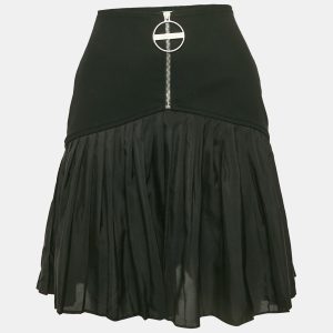 Givenchy Black Gabardine & Chiffon Pleated Mini Skirt S, Skirts - Luxury Closet catalog