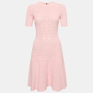 Givenchy Pink Monogram Knit Short Flared Dress XS, Dresses - Luxury Closet catalog