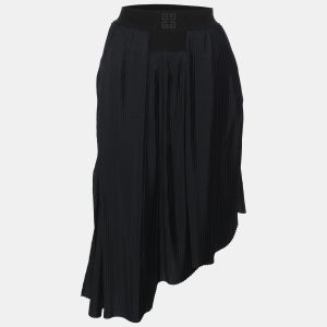 Givenchy Black Polyester Pleated Asymmetric Midi Skirt S, Skirts - Luxury Closet catalog