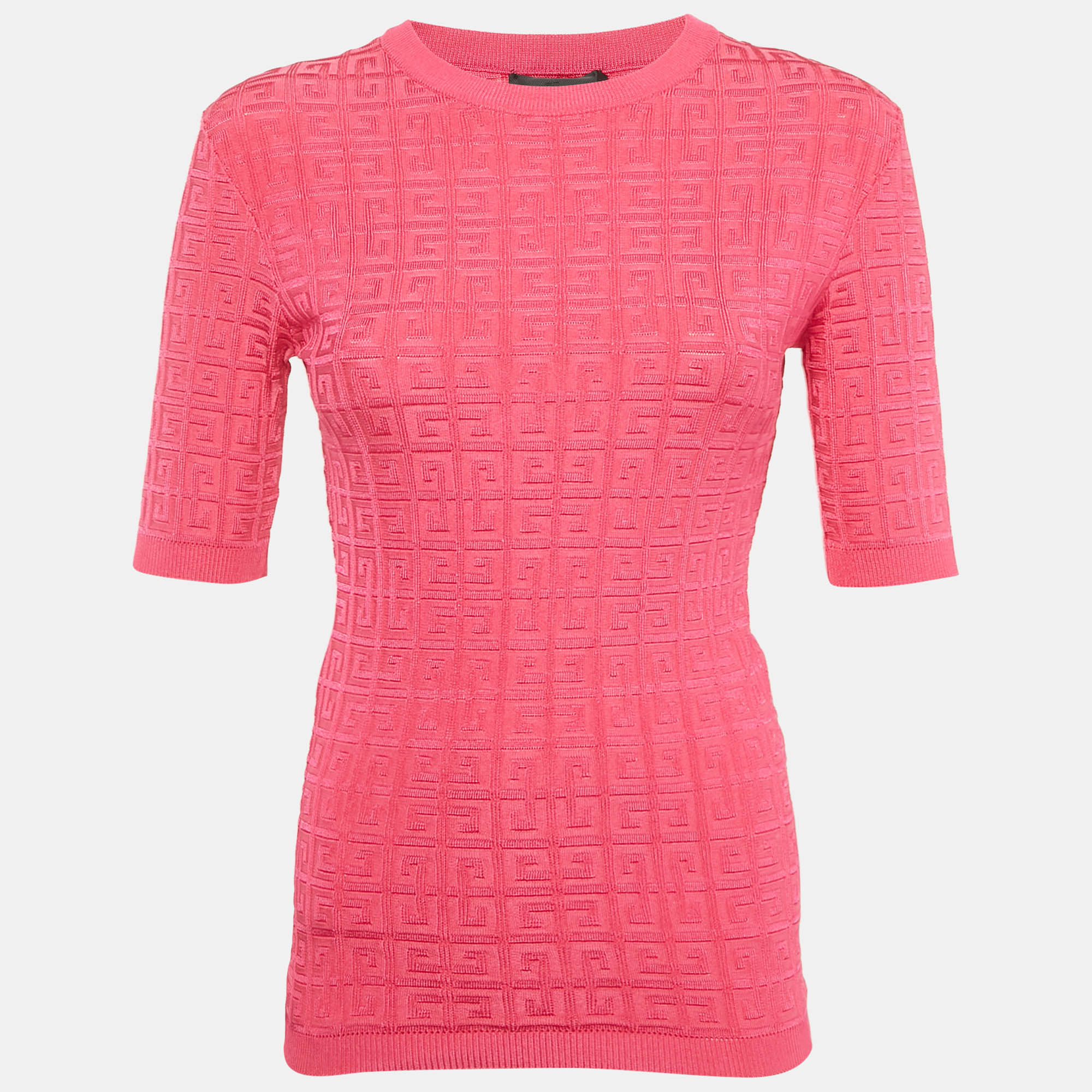 Givenchy Pink Monogram Jacquard Knit Crewneck Top S, Shirts & Tops - Luxury Closet catalog