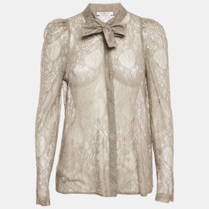 Givenchy Grey Floral Lace Sheer Shirt M, Shirts & Tops - Luxury Closet catalog