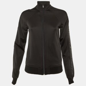 Givenchy Black Jersey Logo Print Zip-Up High Neck Jacket S, Coats & Jackets - Luxury Closet catalog