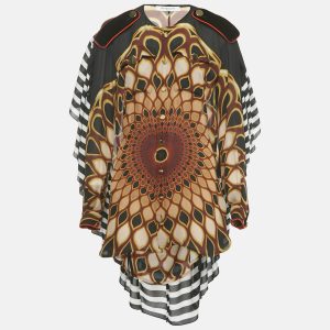 Givenchy Black Printed Silk Frill Back Open Blouse M, Shirts & Tops - Luxury Closet catalog