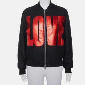 Givenchy Black Wool Love Printed Bomber Jacket M, Sweaters & Cardigans - Luxury Closet catalog
