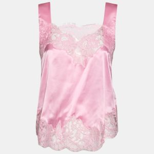 Givenchy Pink Satin Slip Cami Lace Trimmed Top M, Shirts & Tops - Luxury Closet catalog