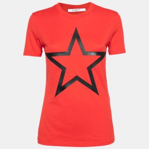 Givenchy Red Cotton Star Appliqued Short Sleeve T-Shirt S, Shirts & Tops - Luxury Closet catalog