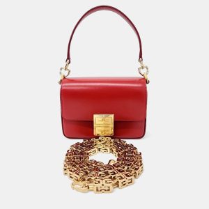 Givenchy Red Leather 4G Chain Small Bag, Handbags - Luxury Closet catalog
