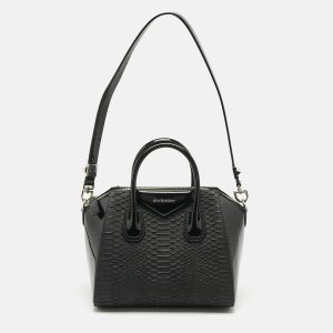 Givenchy Black Python and Patent Leather Small Antigona Satchel, Satchels - Luxury Closet catalog