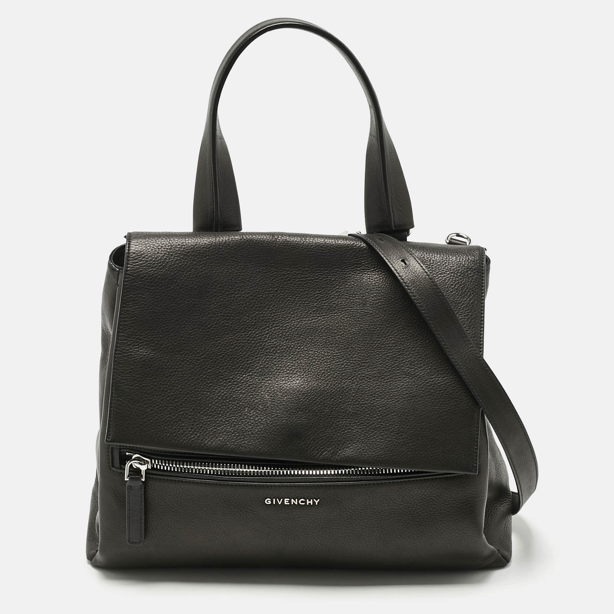 Givenchy Black Leather Pandora Flap Top Handle Bag, Satchels - Luxury Closet catalog