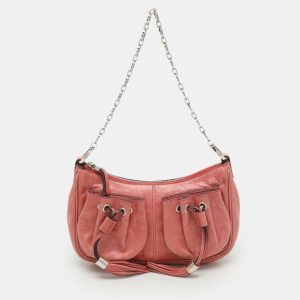 Givenchy Coral Pink Leather Tassel Pocket Chain Baguette Bag, Shoulder Bags - Luxury Closet catalog
