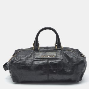 Givenchy Black Croc Embossed Leather Satchel, Satchels - Luxury Closet catalog
