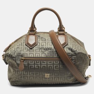 Givenchy Olive Green/Brown Logo Jacquard Nylon Large Nightingale Satchel, Satchels - Luxury Closet catalog