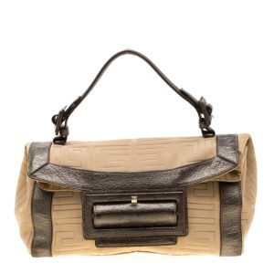 Givenchy Cream and Metallic Brown Canvas And Leather Satchel, Satchels - Luxury Closet catalog