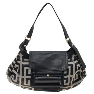 Givenchy Black/Grey Signature Canvas and Leather Shoulder Bag, Shoulder Bags - Luxury Closet catalog