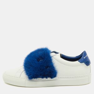 Givenchy White/Blue Leather and Mink Fur Urban Street Slip On Sneakers Size 37, Athletic Shoes & Sneakers - Luxury Closet catalog