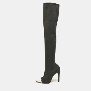 Givenchy Black/White Knit Fabric Over The Knee Boots Size 38, Boots - Luxury Closet catalog