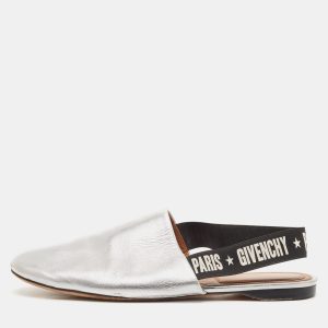 Givenchy Sliver Leather Rivington Logo Slingback Flat Mules Size 38, Sandals - Luxury Closet catalog