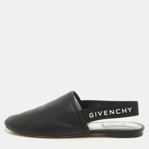Givenchy Black Leather and Elastic Rivington Slingback Flats Size 37.5, Flats - Luxury Closet catalog