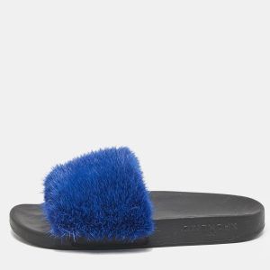 Givenchy Blue Mink Fur Pool Slide Flats Size 36, Sandals - Luxury Closet catalog
