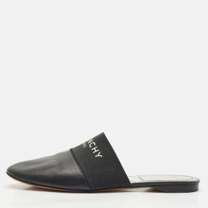 Givenchy Black/Silver Leather Bedford Flat Mules Size 39, Flats - Luxury Closet catalog