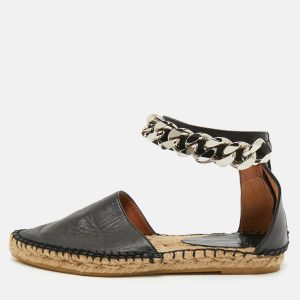 Givenchy Black Leather Chain Ankle Strap Espadrille Flats Size 36, Flats - Luxury Closet catalog