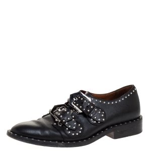 Givenchy Black Leather Studded Double Monk Flats Size 36, Flats - Luxury Closet catalog