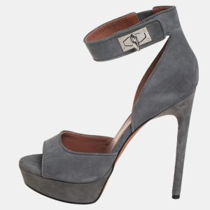 Givenchy Grey Suede Platform Ankle Strap Sandals Size 39, Sandals - Luxury Closet catalog