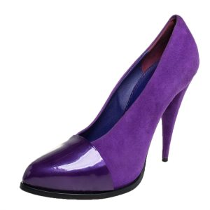 Givenchy Purple Suede And Patent Leather Cap Toe Pumps Size 39, Pumps - Luxury Closet catalog