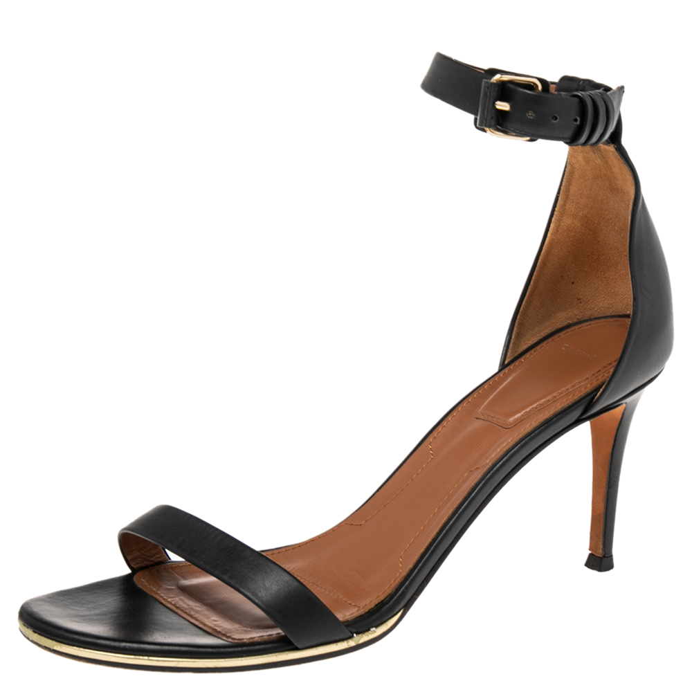 Givenchy Black Leather Ankle Cuff Sandals Size 39, Sandals - Luxury Closet catalog