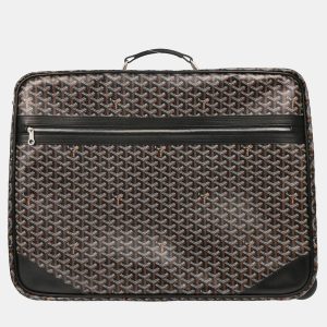 Goyard Black Leather and Canvas Rolling Trunk Suitcase Bag, Handbags - Luxury Closet catalog