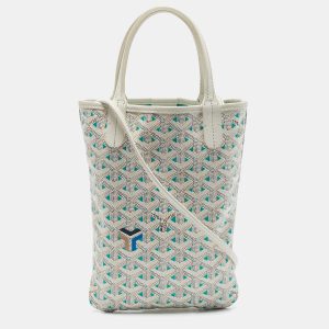 Goyard White/Green Goyardine Coated Canvas and Leather Poitiers Claire Voice Bag, Shoulder Bags - Luxury Closet catalog