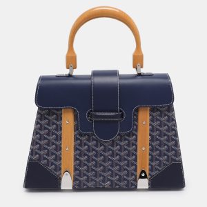 Goyard Navy Blue Goyardine Coated Canvas and Leather Saigon MM Top Handle Bag, Satchels - Luxury Closet catalog