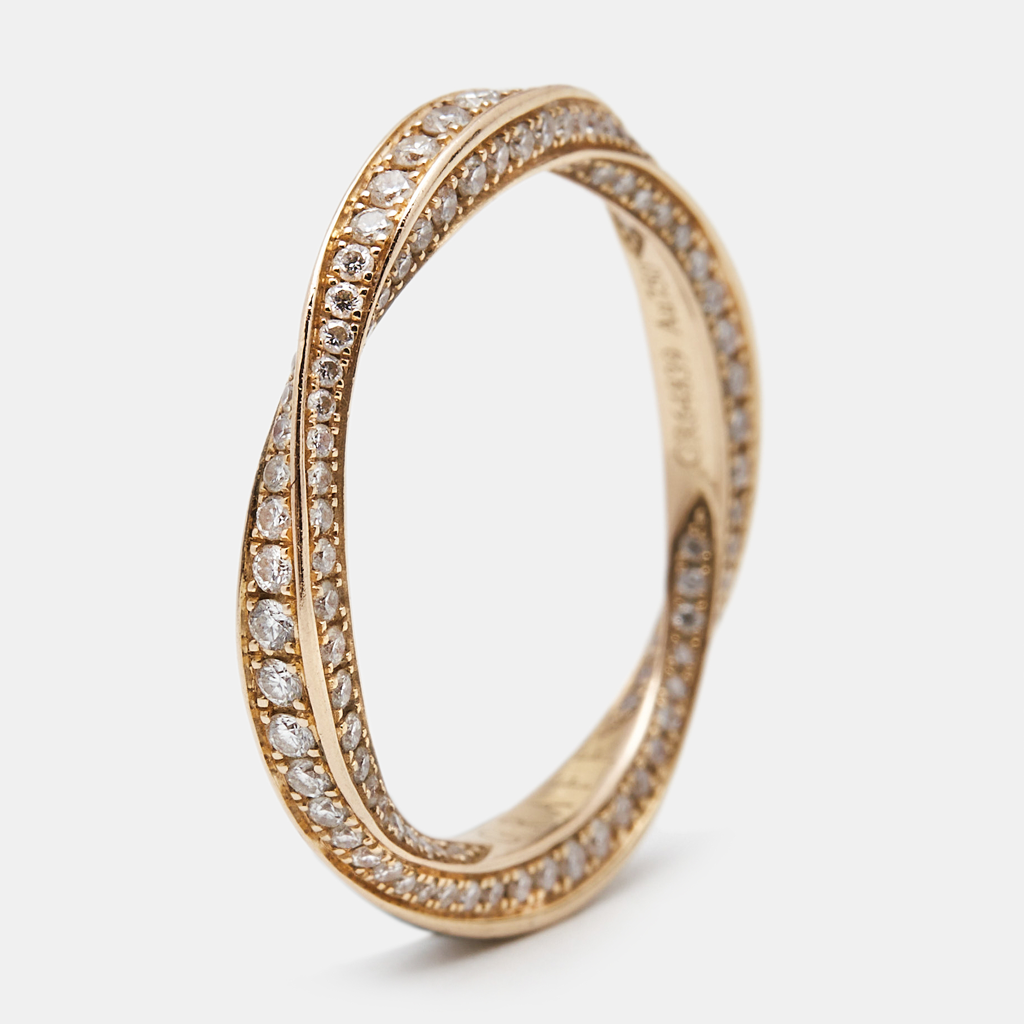 Graff Sprial Pave Diamond 18k Rose Gold Ring Size 49, Rings - Luxury Closet catalog