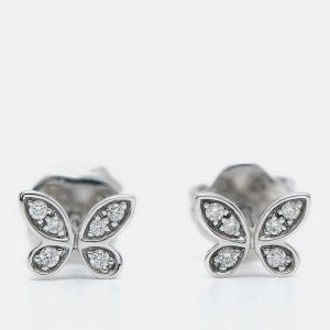 Graff Butterfly Pav&eacute; Diamond 18k White Gold Small Stud Earrings, Earrings - Luxury Closet catalog