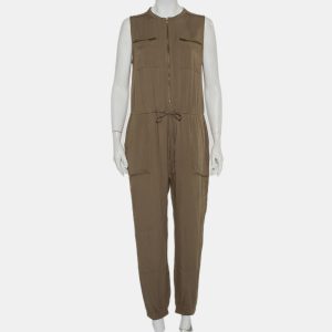 Greylin Military Green Synthetic Sleeveless Klark Jumpsuit M, Suits - Luxury Closet catalog