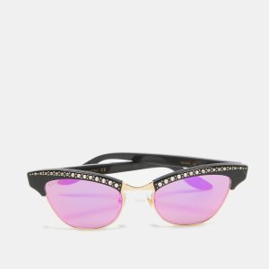 Gucci Black/Green Mirrored GG0153S Crystal Clubmaster Sunglasses, Sunglasses - Luxury Closet catalog