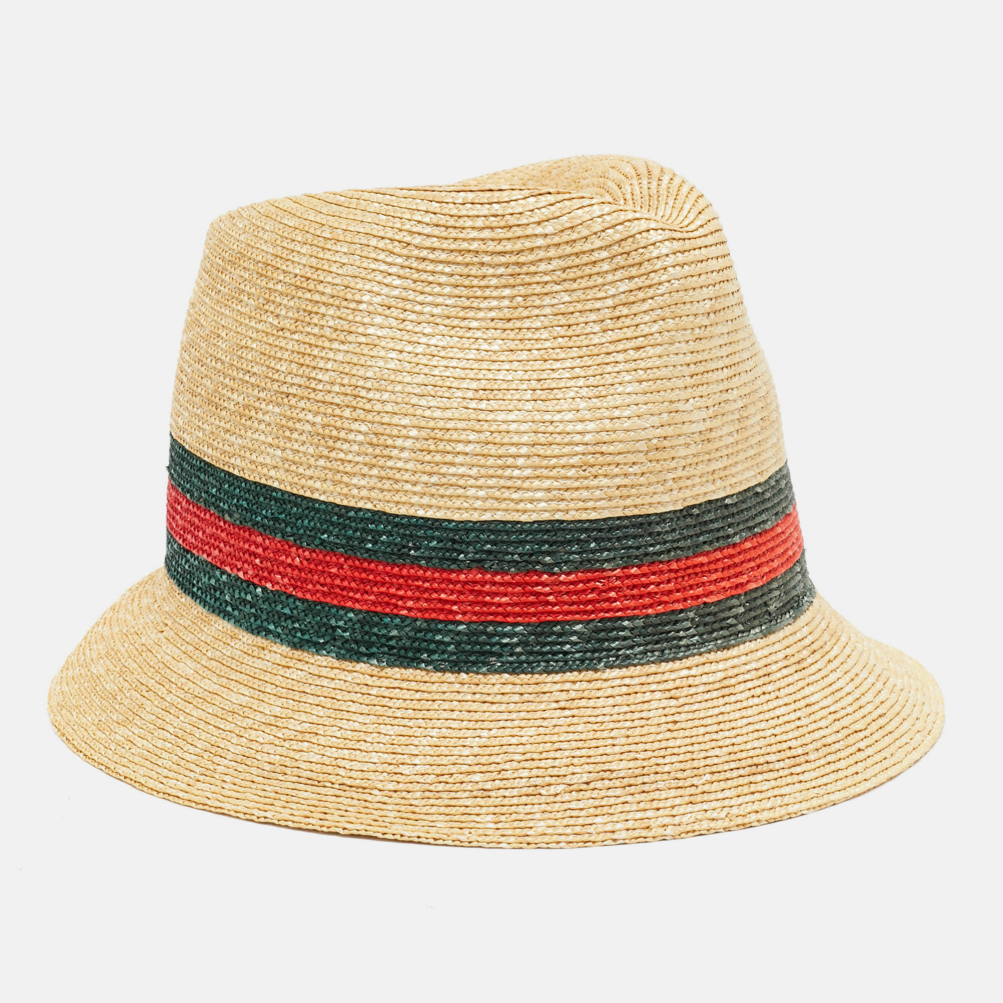 Gucci Brown Web Print Straw Fedora Hat M, Luggage Accessories - Luxury Closet catalog