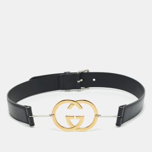Gucci Black Leather Interlocking G Buckle Belt 80 CM, Belt Buckles - Luxury Closet catalog
