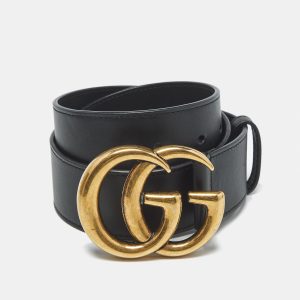 Gucci Black Leather GG Marmont Buckle Belt 75 CM, Belt Buckles - Luxury Closet catalog