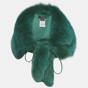 Gucci Green Fox Fur & Leather Trim Neck Collar, Scarves & Shawls - Luxury Closet catalog