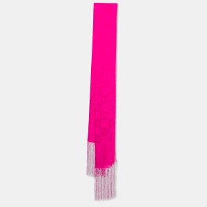 Gucci Fuchsia Pink GG Pattern Silk Fringed Stole, Scarves & Shawls - Luxury Closet catalog