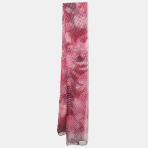 Gucci Pink/Black Optical Illusion Print Silk Chiffon Stole, Scarves & Shawls - Luxury Closet catalog