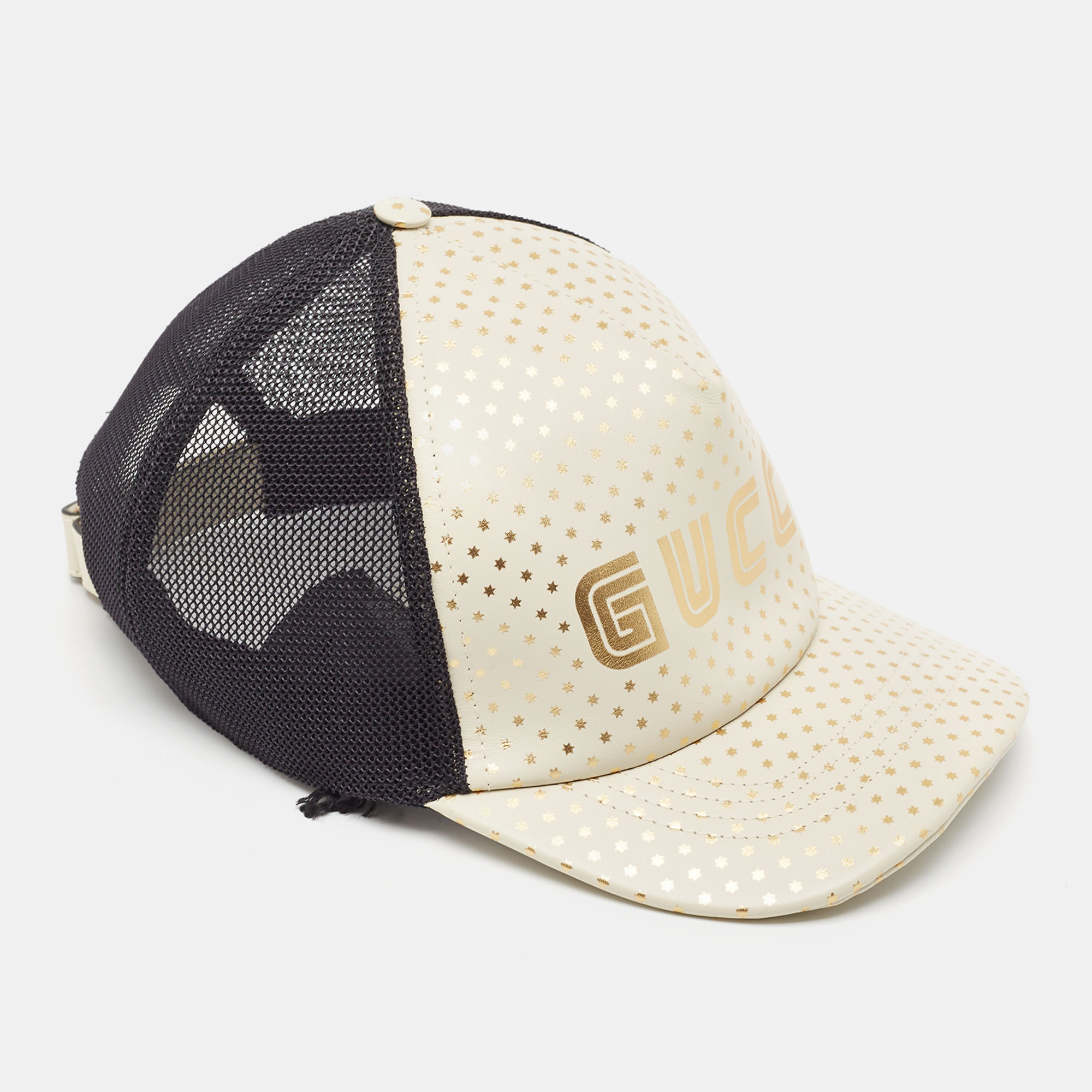 Gucci Off White Stars Logo Print Leather & Nylon Baseball Cap L, Luggage Accessories - Luxury Closet catalog